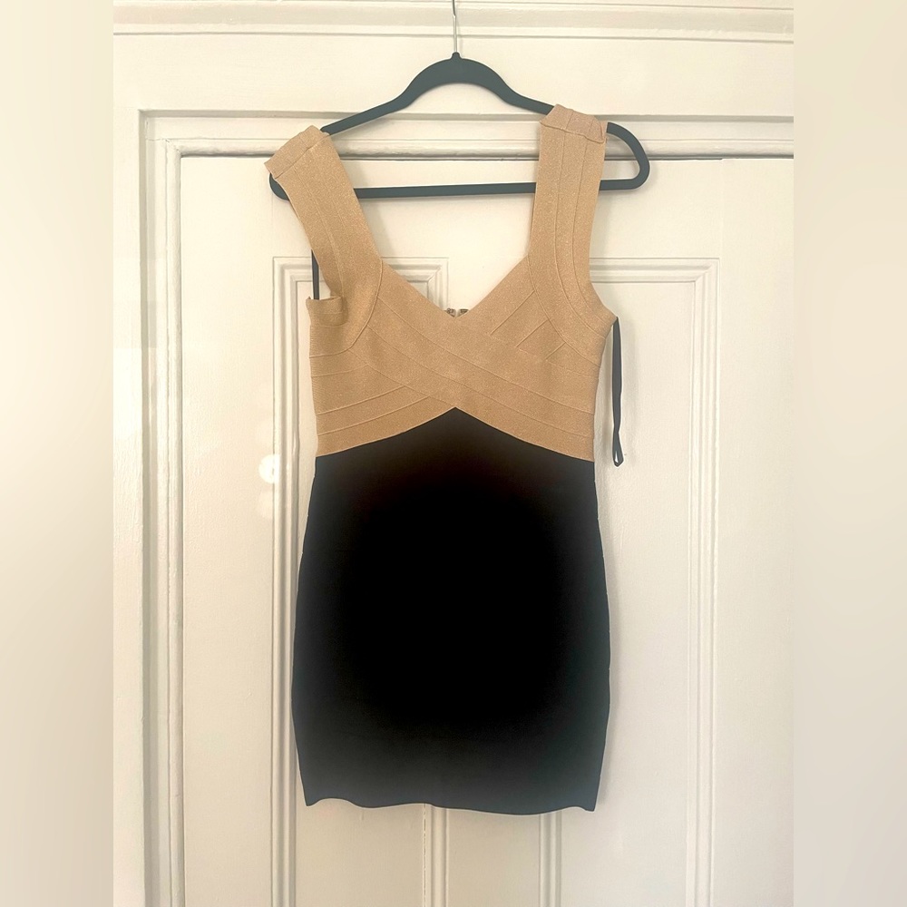Bebe color block bandage dress